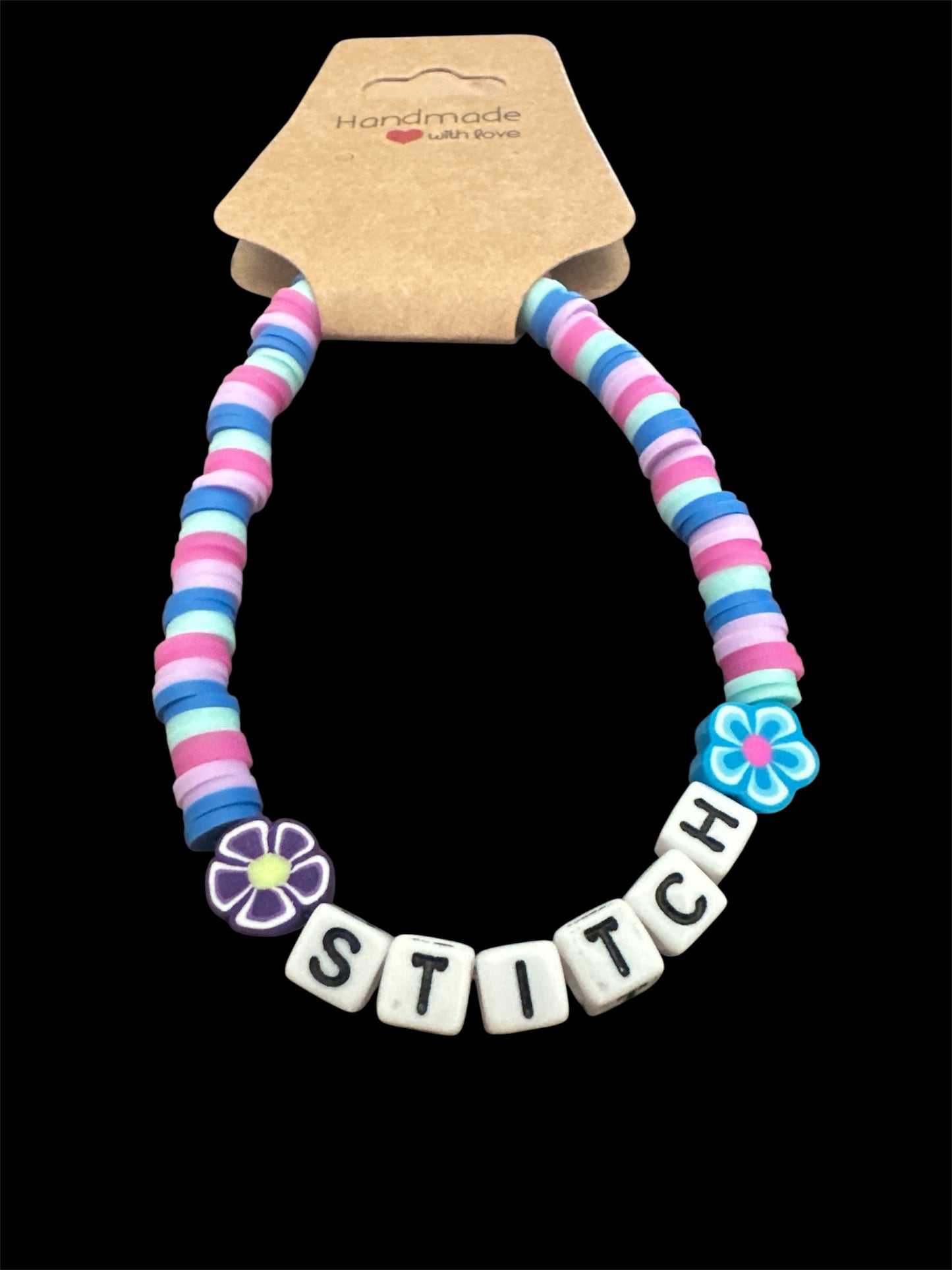 Stitch clay beaded bracelet