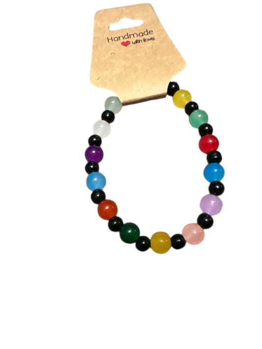 Multi coloured Glass beaded bracelet